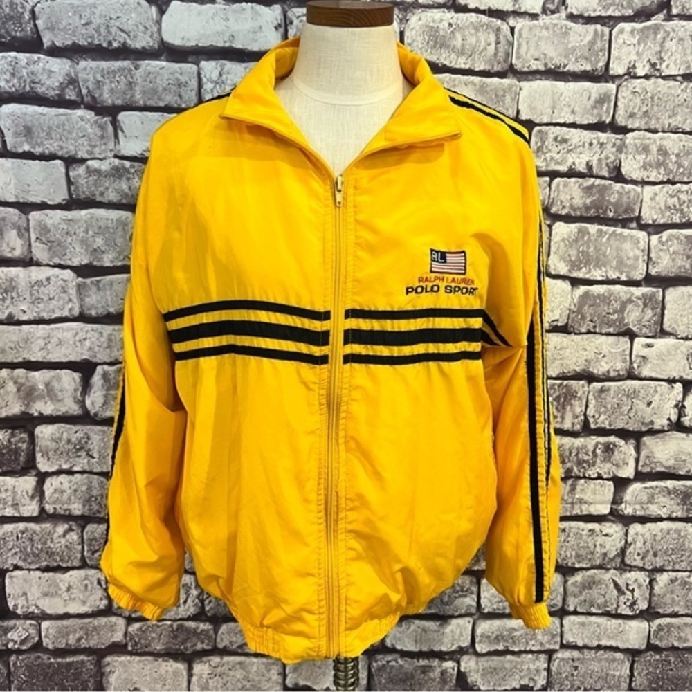 Polo By Ralph Lauren Vintage Yellow Zip Up Jacket Size XXL